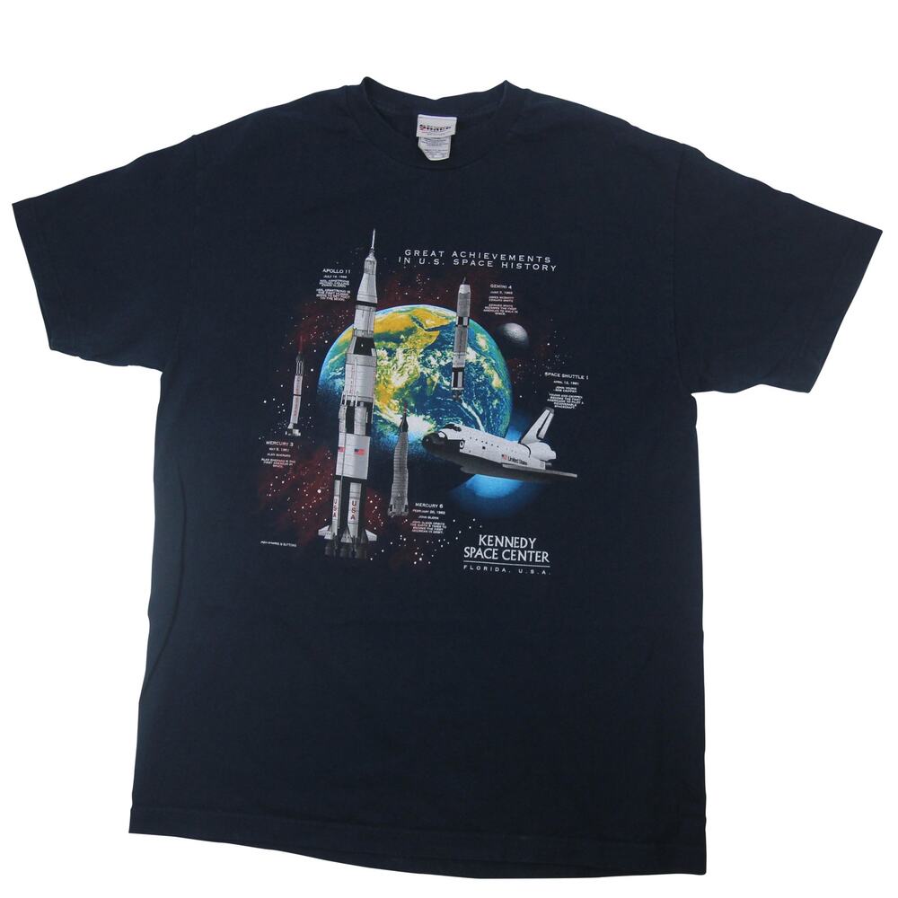 Vintage Kennedy Space Center Space Ship Graphic T Shirt